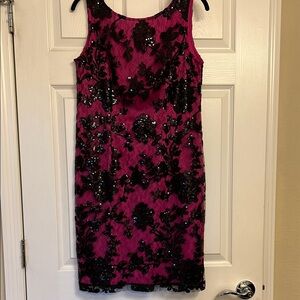 Studio One Pink Sheath Mini Dress Scoop Neck Sleeveless